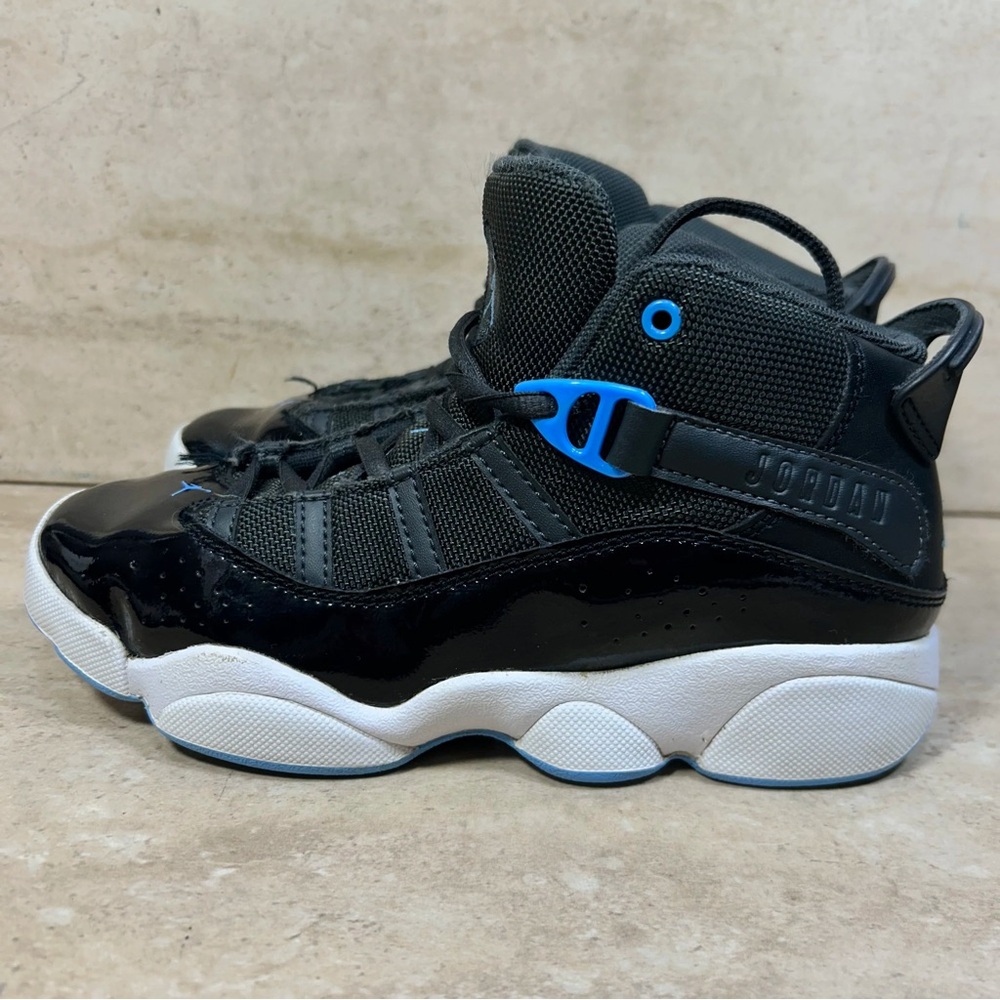 Jordan Kids Black and Blue High-Top Sneakers